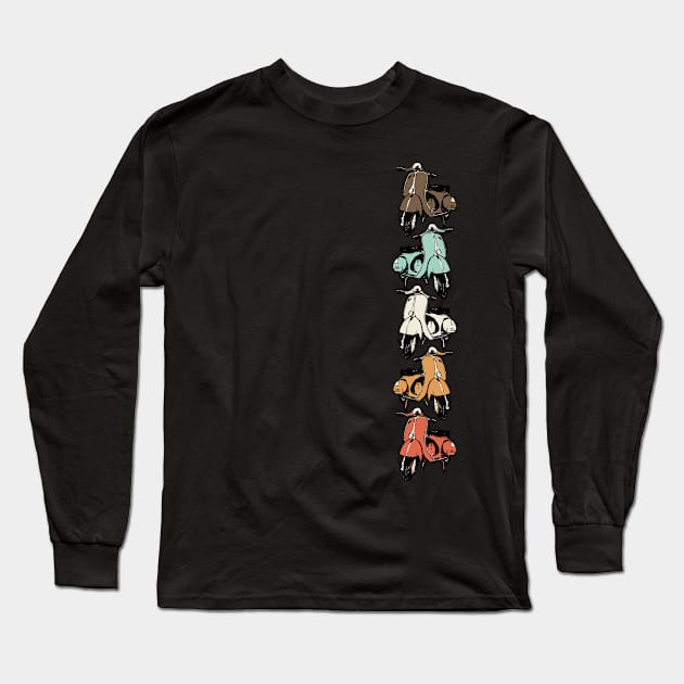 Piaggio Vespa scooter colors Long Sleeve T-Shirt by frankymonty